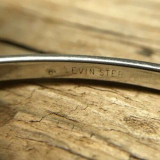 Sterling 925 Thin Cuff Bracelet,  Signed Levin 4