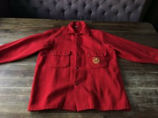 Vtg 70s Boy Scouts Of America Official Jacket Heavyweight Red Wool Xl 44 Patch