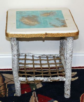 Vintage Rustic Occasional End Table Handmade By Artist Susan Branner