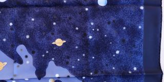 NAVY RARE HERMES La Voie Lactee SILK SCARF by V Kaminsky Milky Way Stars Galaxy 5
