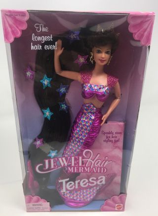 1995 Mattel Jewel Hair Mermaid Teresa Barbie Doll 14588 -