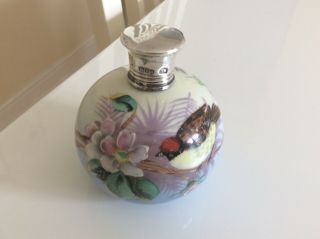 Antique Silver Porcelain Perfume/scent Bottle Circa 1915.
