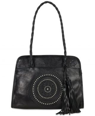 Patricia Nash Nwt $249 Distressed Vintage Paris Large Black Leather Zip Tote