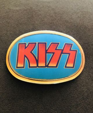 1977 Kiss Turquoise Pacifica Belt Buckle 70s Aucoin Rock Vintage 1970s