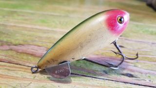 Old Winchester 9200 Multi Wobbler Wooden Fishing Lure Glass Eyes