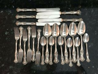 Set Of1904 Vintage Grape Silverplated Tablespoons 1847 Rogers Bros No Mono