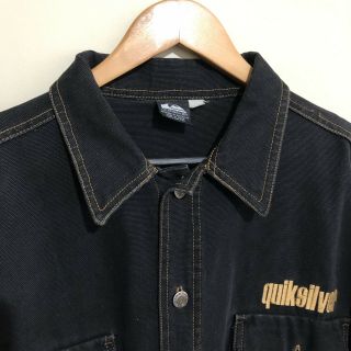 Quiksilver Vintage 90 ' s Heavyweight Button Front Shirt Surfwear Black Mens XL 3