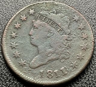1811 Large Cent Classic Head One Cent 1c Rare Better Grade Key Date 12805