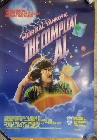 COMPLEAT AL WEIRD AL YANKOVIC MEGA RARE 22 1/2 x33 1 - SHEET VINTAGE MOVIE POSTER 2