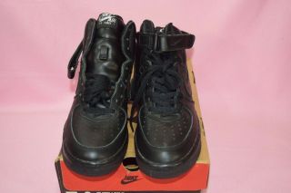 Vintage 1998 Nike Air Force 1 Black / Metallic Silver Size 8 3