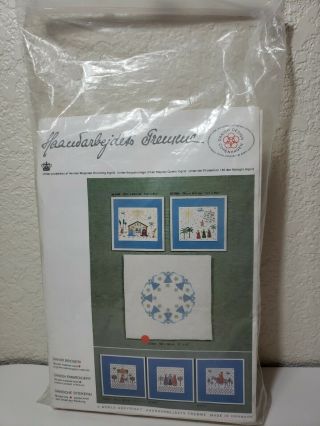 Haandarbejdets Fremme Danish Cross Stitch Tablecloth kit.  NIP.  ANGELS VINTAGE 5