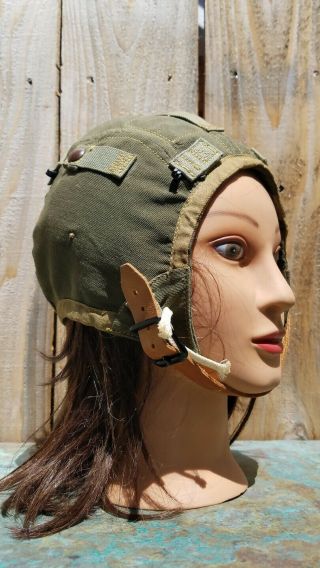 Vtg Wwii Air Force Us Army Type A - 9 Cloth Flight Helmet Aircrew Pilot