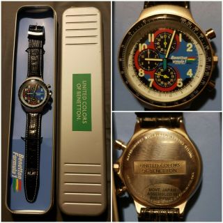 Vintage 1990s Colors Of Benetton " Formula 1 " Chronograph Racing Watch