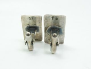 Vintage Pair MCM Abstract Modernist Designer FHB Sterling Silver Cufflinks 5