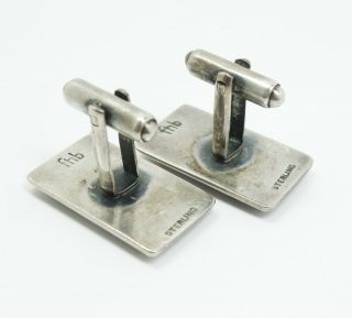 Vintage Pair MCM Abstract Modernist Designer FHB Sterling Silver Cufflinks 7