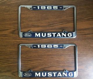 2 Vintage 1965 Ford Mustang License Plate Frame Downey California Robert Brown