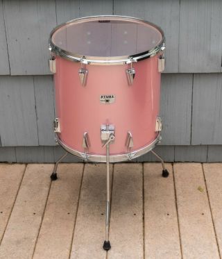 Vintage Tama Granstar 16 " X 16 " Cherry Rose Floor Tom Drum