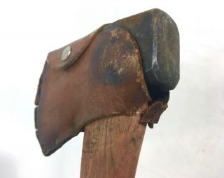 VINTAGE PLUMB BOY SCOUT AXE HATCHET W/ LEATHER SHEATH BSA A50 3