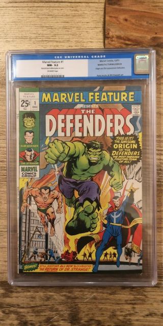 Marvel Feature 1 Cgc 9.  2 1st Appearance Defenders Rare 1 Of 1 Manufacture Error