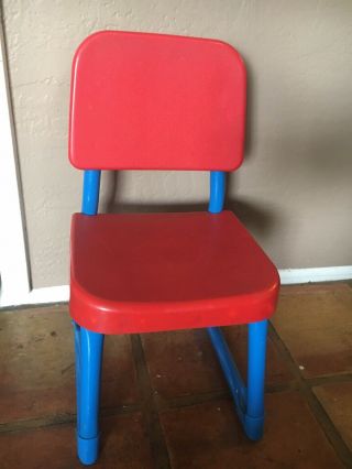 Vintage 1985 Fisher Price Child Size Chair Preschool Art Crafts Red Blue