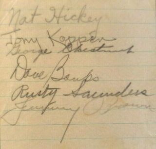 6 Signatures From Orig Ny Celtics 1930s Basketball Team W/ Dave Banks Rare D 