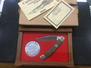 Vintage Schrade Limited Edition Usa Currier & Ives Lightning Express Train Knife