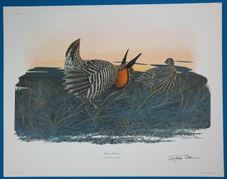 Vintage Richard Sloan " Prairie Chicken " Lithograph Le Hand Signed W/