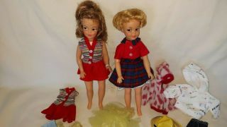 VINTAGE IDEAL POSIN PEPPER & PEPPER DOLLS W/ TAGGED CLOTHING EXC.  $79.  99 2