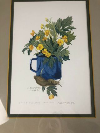 VINTAGE Rie Munoz Spring flowers Hand Signed/Number Print.  Museum Quality Frame 3