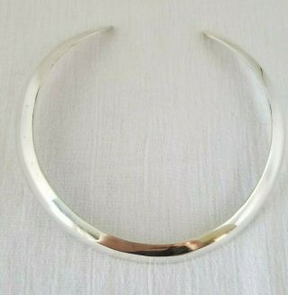 Vintage Taxco Mexico Solid Sterling Silver Collar Bib Necklace 60.  2g