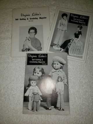 Vintage Virginia Lakin Doll Knitting And Crocheting Magazines 5 6 7 Barbie