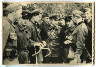 Pre - Wwii Archive Photo: Friendly Meeting Of Russian & German Military Brest 1939