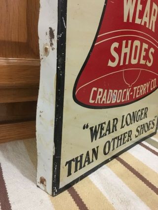 Long Wear Shoes Flange Sign Vintage Metal Craddock Terry Co.  Clothing Fashion 10