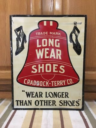 Long Wear Shoes Flange Sign Vintage Metal Craddock Terry Co.  Clothing Fashion 6