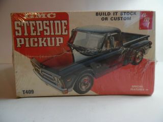 Vintage AMT 1/25 1972 GMC Stepside Pickup Stock/Custom Truck Model Kit T409 USA 7