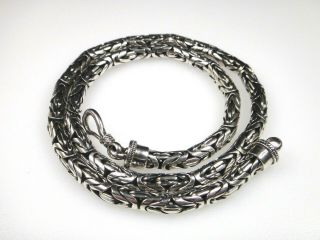 5mm Vintage Handmade Bali Byzantine.  925 Sterling Silver Chain Necklace 18 " Long
