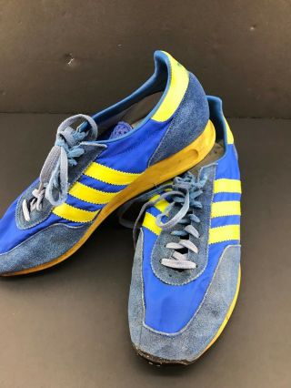 Vintage Adidas Trx Running Shoes Rare 3320 - 02 Sz 9.  5? Yugoslavia Blue Yellow