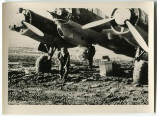 German Wwii Small Size Photo: Luftwaffe Ju 88 Junkers Bomber Aircraft Agfa Paper