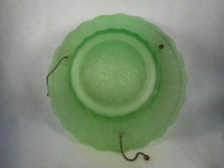 Vintage Green Depression Glass 10 " Hanging Ceiling Light Shade Fixture