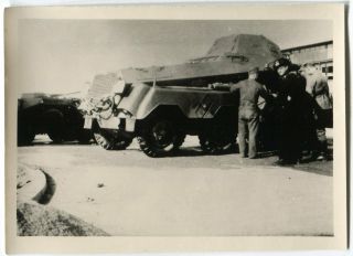 German Wwii Small Size Photo: Heavy Armoured Car,  Agfa Paper