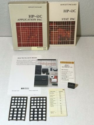 Vintage Math/stat Module For Hp - 41c/cv/cx With Manuals,  Overlays,  & Qref Cards