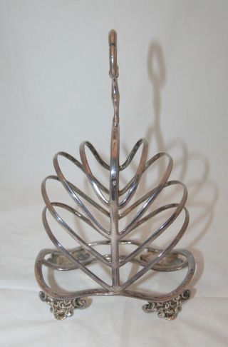 Antique Victorian Silver Plate 10 Slice Toast Rack - Martin Hall & Co No.  2682