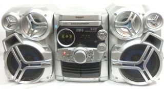 Vintage Silver Boombox Panasonic Sa - Ak320 Bookshelf Bi - Amp Hi - Fi Stereo System