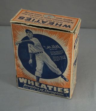 RARE 1930 ' S CARL HUBBELL GIANTS BASEBALL WHEATIES COMPLETE EMPTY BOX 10