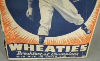 RARE 1930 ' S CARL HUBBELL GIANTS BASEBALL WHEATIES COMPLETE EMPTY BOX 4