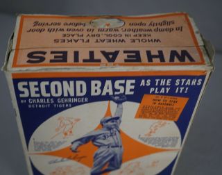 RARE ORIG.  1930 ' S CHARLIE GEHRINGER TIGERS BASEBALL WHEATIES COMPLETE EMPTY BOX 2