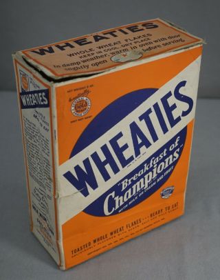 RARE ORIG.  1930 ' S CHARLIE GEHRINGER TIGERS BASEBALL WHEATIES COMPLETE EMPTY BOX 5