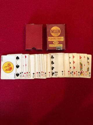 Vintage Moon Gold Edges Playing Cards