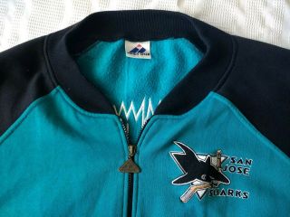 Truly Rare Vintage Apex One San Jose Sharks Jacket Full Zip Up Size Mens Xl Nhl
