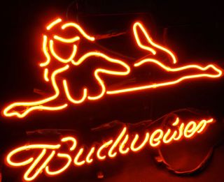 Hot Girl Vintage Budweiser Neon Sign Light Beer Bar Pub Boutique Shop Store 2